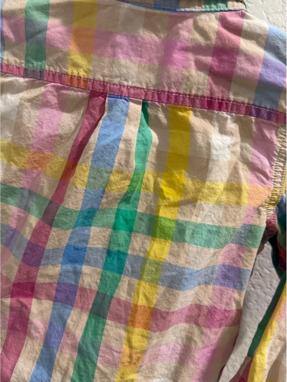Gap Pastel Boys Plaid Polo size 3 years